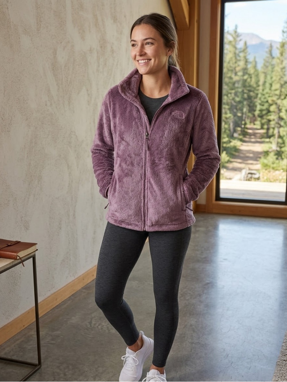 The North Face Women's Plush Full-Zip Teddy Jacket - Plum